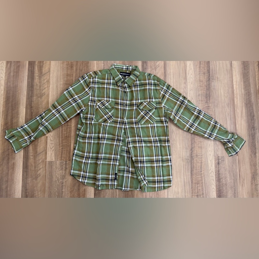 Molokai Surf Co. Olive Plaid Button Down Shirt